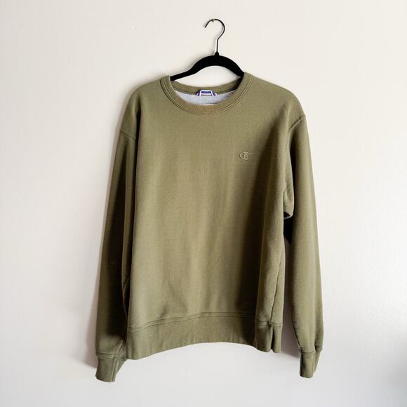 Champion Olive Green Power Blend Pullover Crewneck Sweatshirt - Medium - Picture 7 of 7
